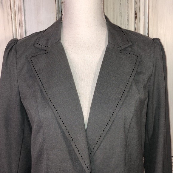VINTAGE Candies NWT Dead Stock Gray with Black Decorative Top Stitching Blazer - Picture 4 of 14